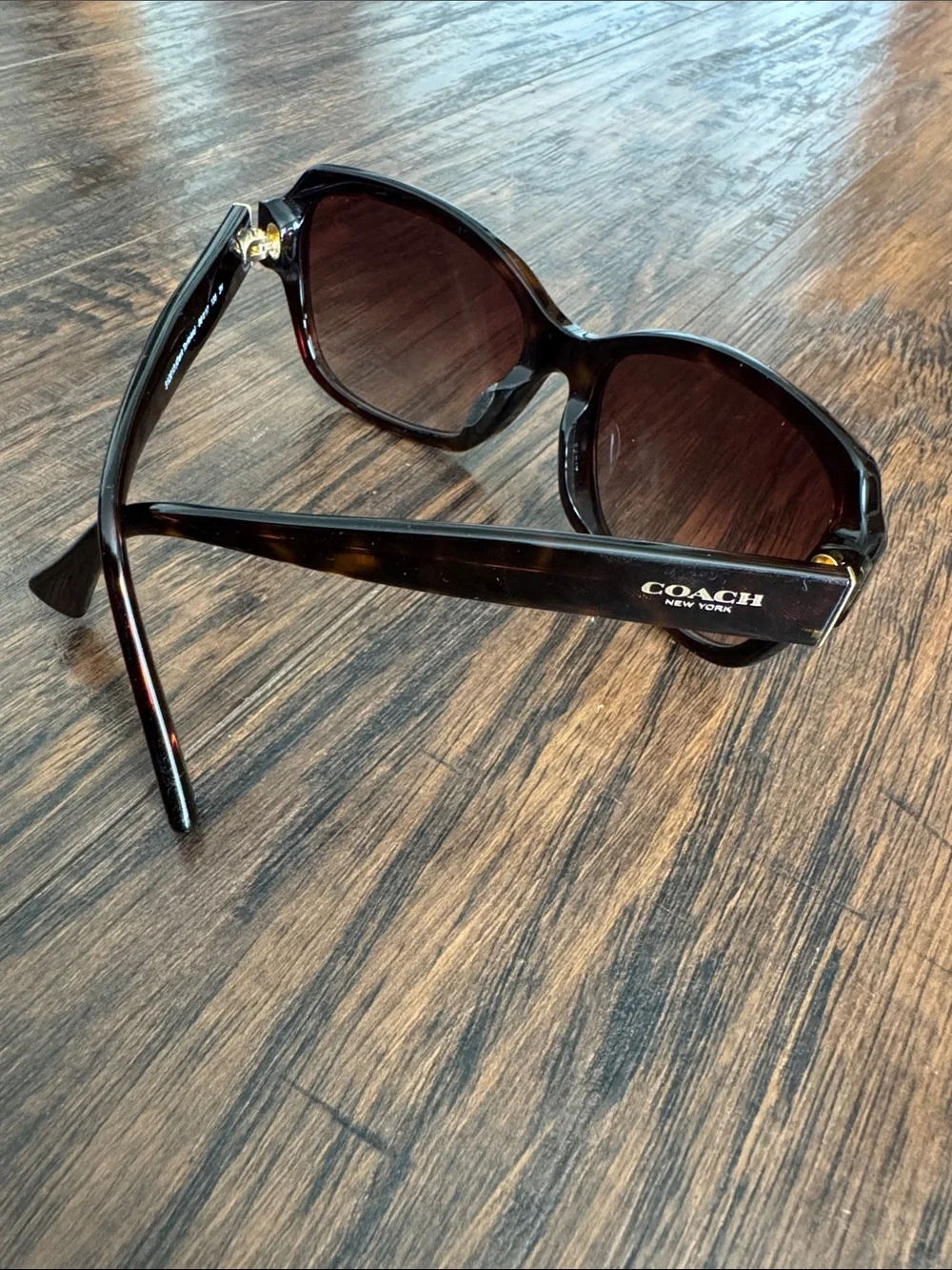 Coach Women's Dark Tortoise Sunglasses with Dark Lenses